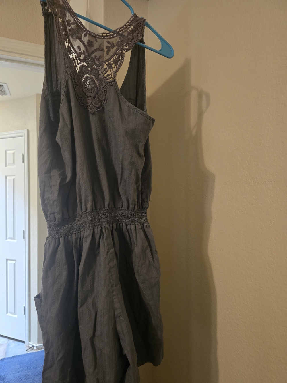 Full Tilt Gray Lace-Back Sleeveless Casual Dress
